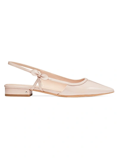 Shop Kate Spade Mae Patent Leather Slingback Pumps In Pale Vellum