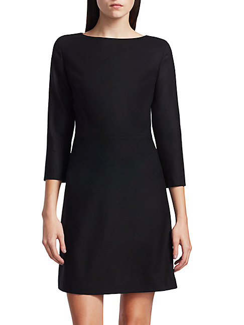 black wool shift dress