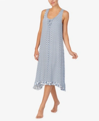 Shop Ellen Tracy Women's Midi Gown With Soft Bra In Blue Geo