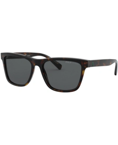 Shop Polo Ralph Lauren Polarized Sunglasses, 0ph4167 In Dark Havana/polar Grey