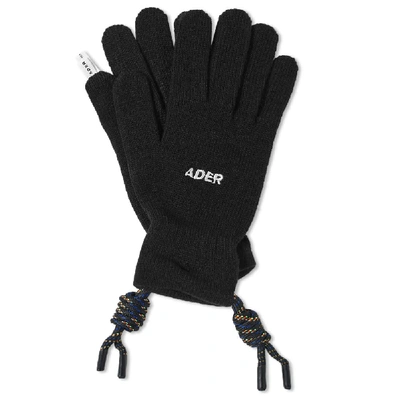 Shop Ader Error Ring Detail Gloves In Black