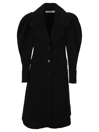 Shop Jw Anderson Shoulder Pleat Coat In Black