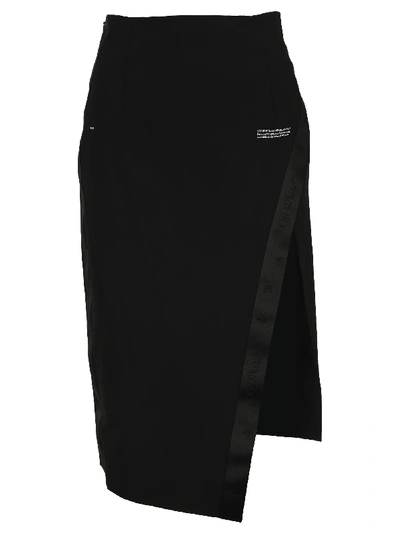 Shop Off-white Off White Side Split Skirt In Black