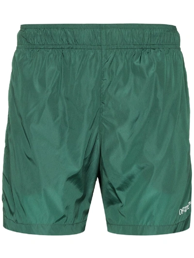 Shop Off-white Swim Shorts In Green