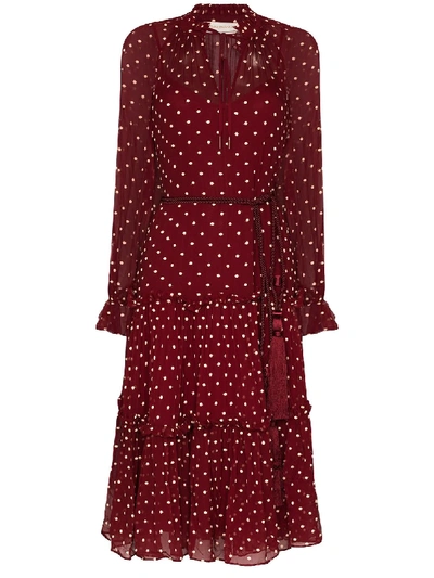 Shop Zimmermann Ladybeetle Midi Dress In Red