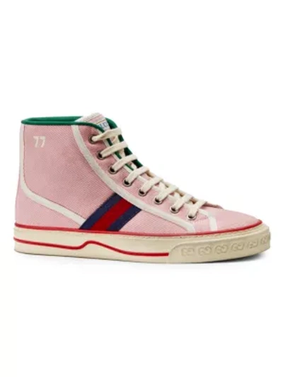Shop Gucci Tennis 1977 High-top Sneakers In Wild Ro