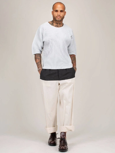 Shop Raf Simons Wide Fit Pants With Horizontal Cut In Mixed