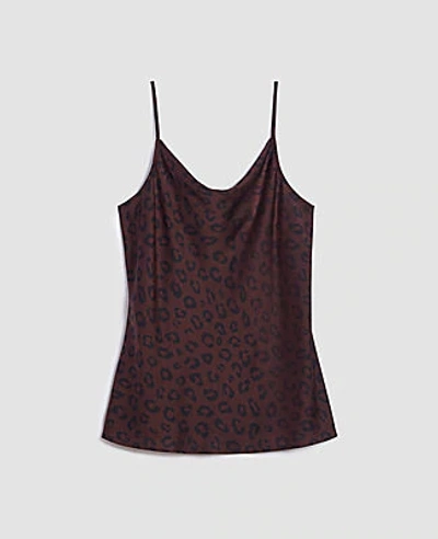 Shop Ann Taylor Animal Print Draped Cami In Deep Sepia