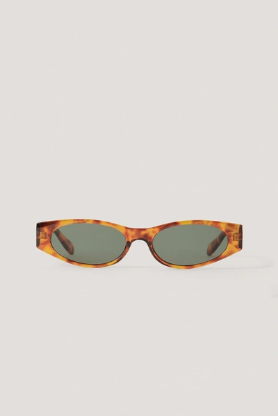 Shop Na-kd Slim Straight Edge Sunglasses Brown In Tortois