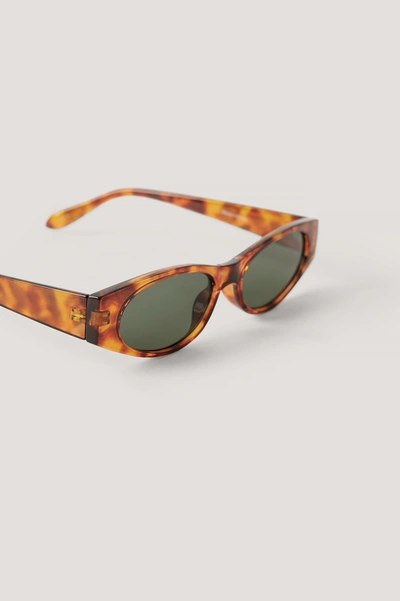 Shop Na-kd Slim Straight Edge Sunglasses Brown In Tortois