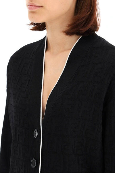 Shop Fendi Cardigan With Ff Motif In Black