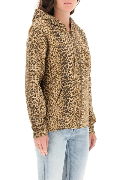 Saint Laurent Leopard-print Cotton Hoodie In Animal Print | ModeSens