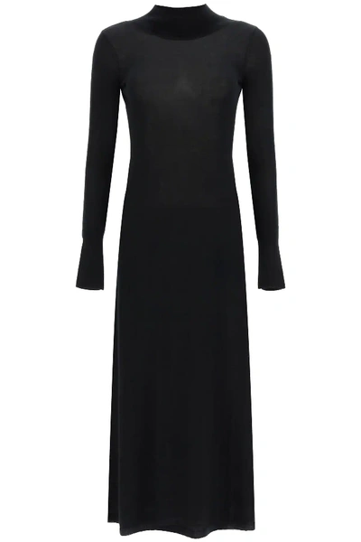 Shop Le Kasha Knit Dress With Cut-out In Black