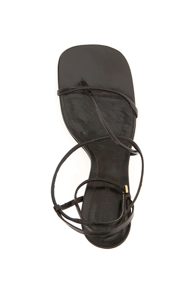 Shop Bottega Veneta Bv Line Leather Thong Sandals In Brown
