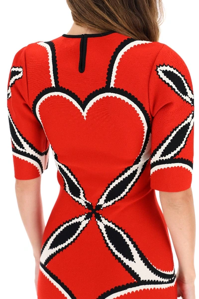 Shop Alexander Mcqueen Love Heart Dress In Red,white,black