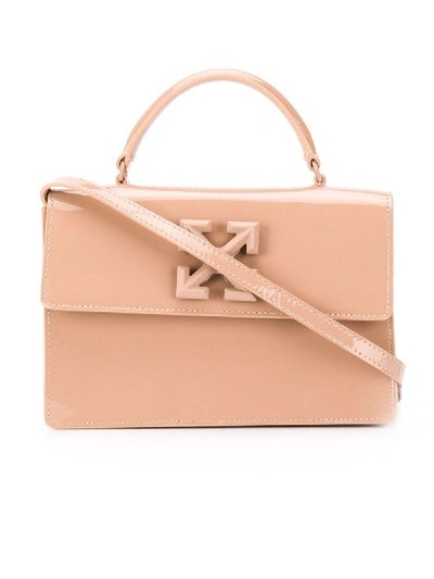 Shop Off-white Nude Patent Leather Jitney 1.4 Handbag In Neutral