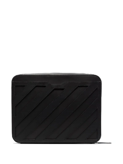 Shop Off-white Leather Clutch Bag In Black