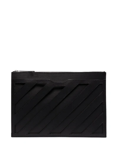 Shop Off-white Panelled Clutch In Black