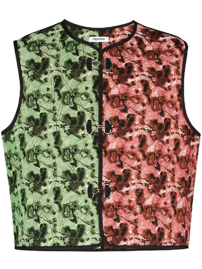 Shop Pronounce Panelled Embroidered Waistcoat In Multicolour