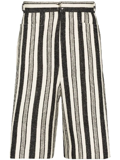 Shop Pronounce Stripe-pattern Bermuda Shorts In Multicolour