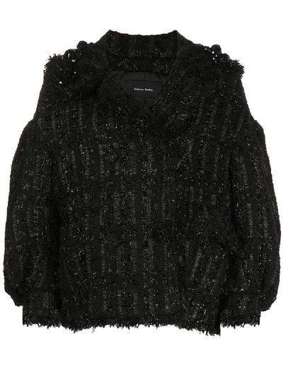 Shop Simone Rocha Jacquard-woven Jacket In Black