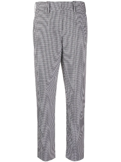 Shop Balmain Houndstooth Carrot-fit Trousers In Black