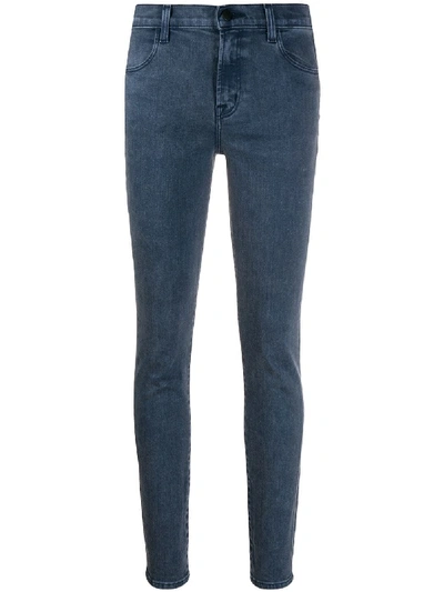 Shop J Brand Mid-rise Skinny Jeans In Blue