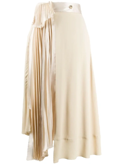 Shop Lanvin Asymmetric Skirt In Neutrals