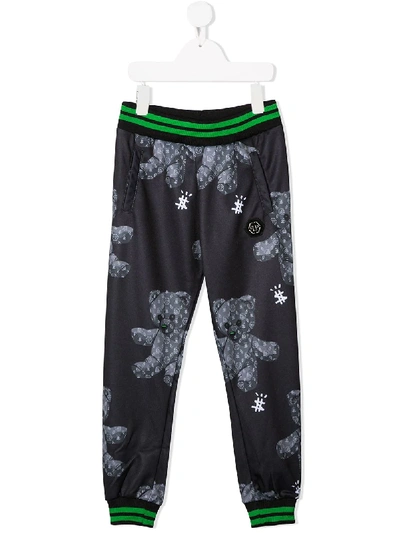 Shop Philipp Plein Teddy Bear Jogging Trousers In Black