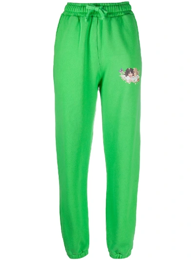 Shop Fiorucci Woodland Angels-patch Joggers In Green