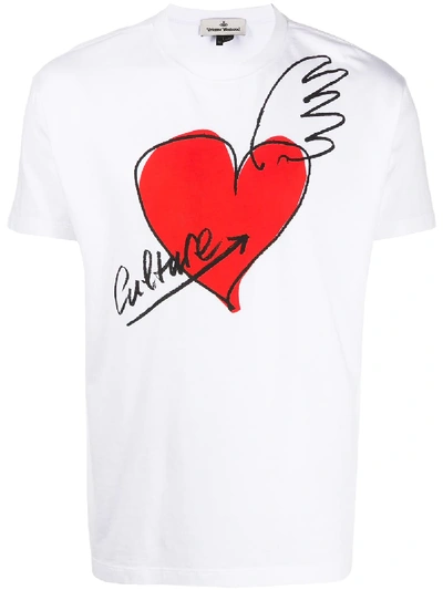 Shop Vivienne Westwood Heart Print T-shirt In White