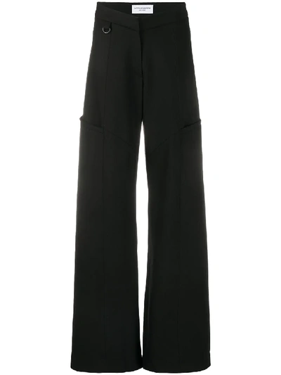 Shop Marine Serre High-waisted Tailored Trousers In Black