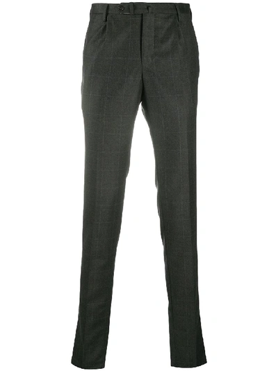 INCOTEX CHECKED WOOL TROUSERS 