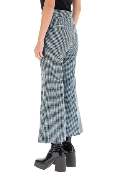 Shop Moncler 2  Houndstooth Trousers In Blue,light Blue