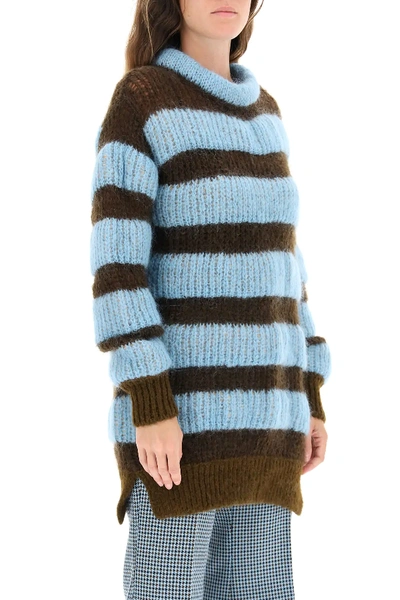Shop Moncler Genius 2 Tricot Sweater In Light Blue,brown