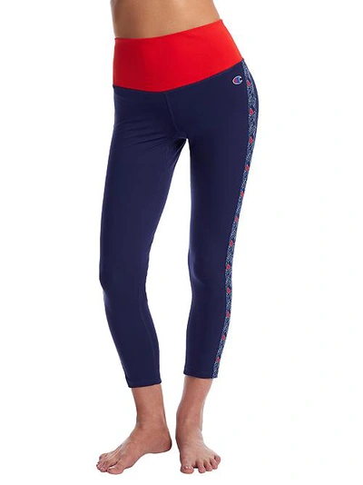 Shop Champion Sport High Waist Leggings In Navy,red Flame