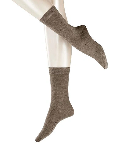 Shop Falke Soft Merino Socks In Dark Brown