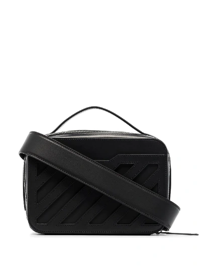 Shop Off-white Striped Leather Belt Bag In Black