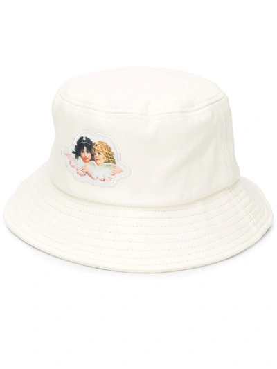 Shop Fiorucci Angels Print Bucket Hat In White