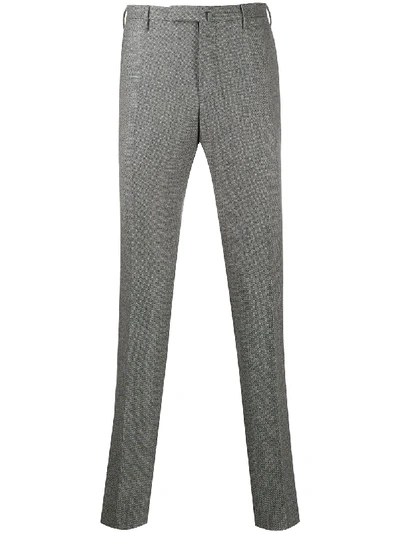Shop Incotex Slim Fit Wool Trousers In Grey