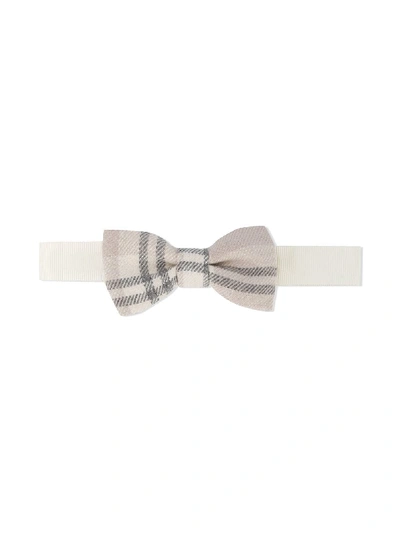 Shop Le Bebé Enfant Check Bow Tie In Neutrals