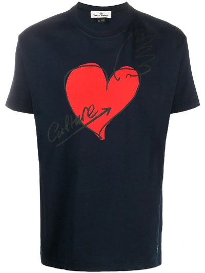Shop Vivienne Westwood Heart Print T-shirt In Blue