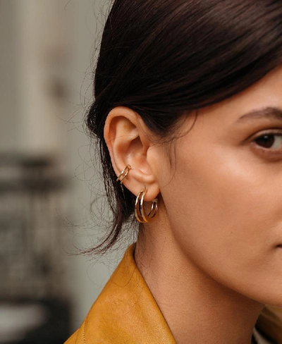 Shop Aurate Lean On Me Gold Ear Cuff In Gold/ Pink