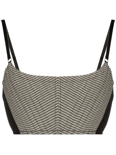 Shop Alexander Wang Houndstooth-pattern Crop Top In Black