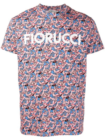 Shop Fiorucci Logo Print Cotton T-shirt In Pink