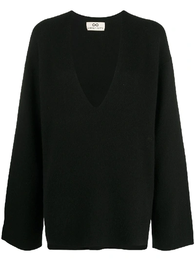 Shop Sminfinity Long-sleeve Oversize Knitted Jumper In Black