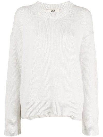 Shop Sminfinity Long-sleeve Knitted Jumper In White