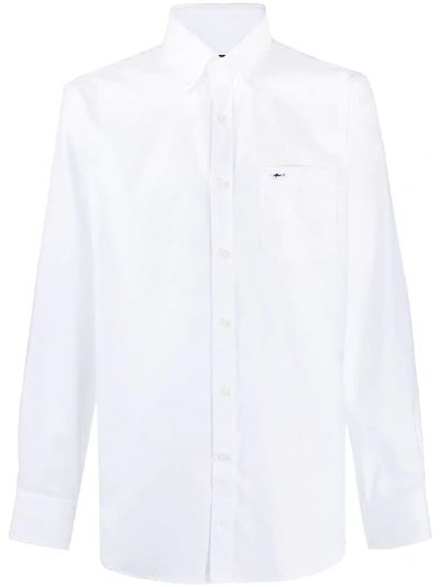 Shop Paul & Shark Long-sleeved Patch Pocket Shirt In White
