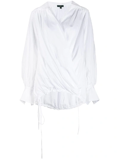 Shop Jejia V-neck Long-sleeved Shirt In White