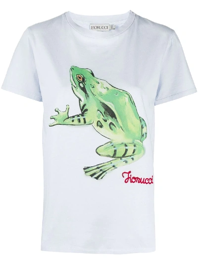 Shop Fiorucci Woodland Frog-print T-shirt In Blue